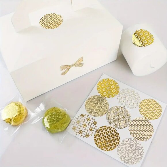 NEW 198 Pieces Gold Decorative Circle Stickers, Seals, Labels, 22 Sheets - Picture 5 of 6